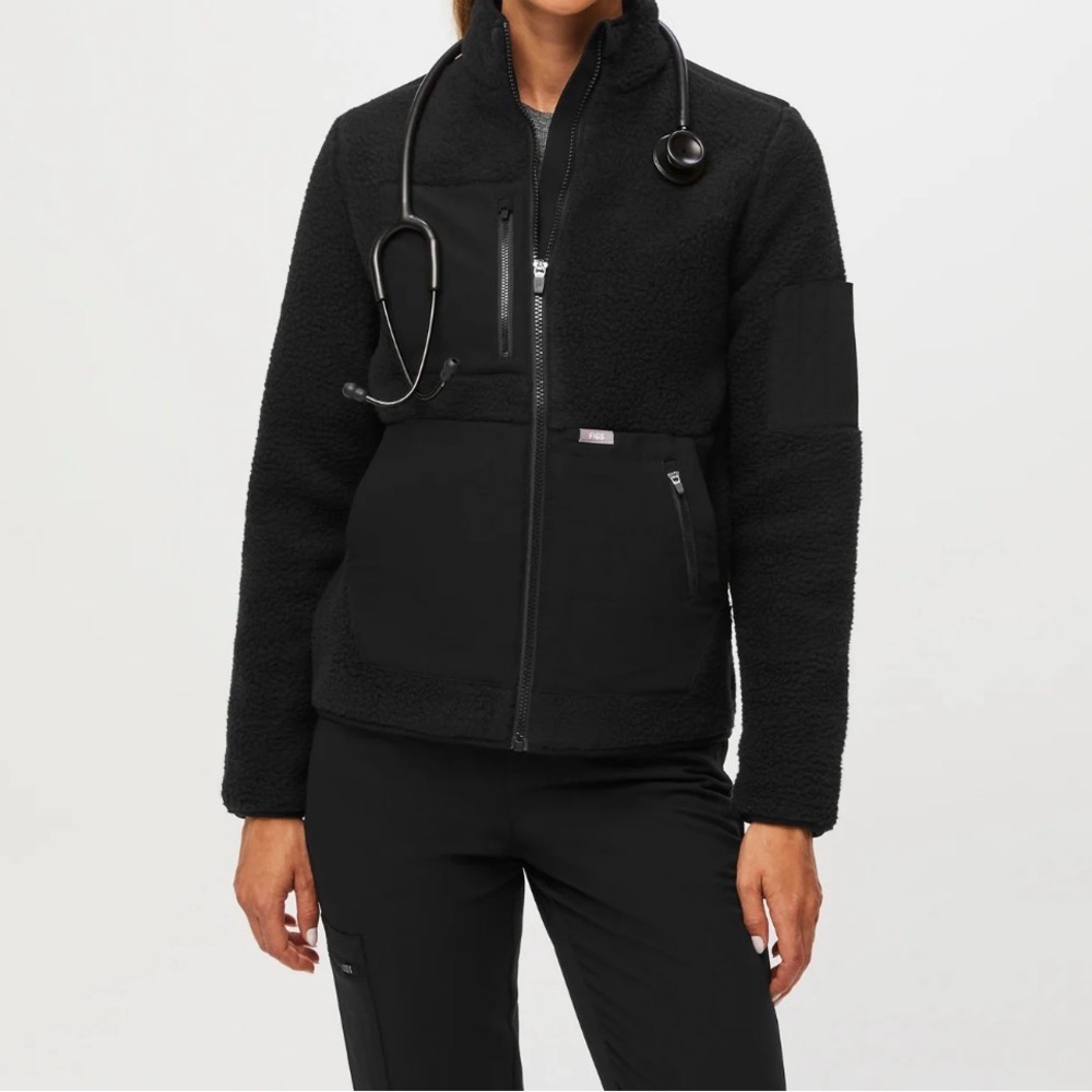 Figs Black Teddy Jacket
